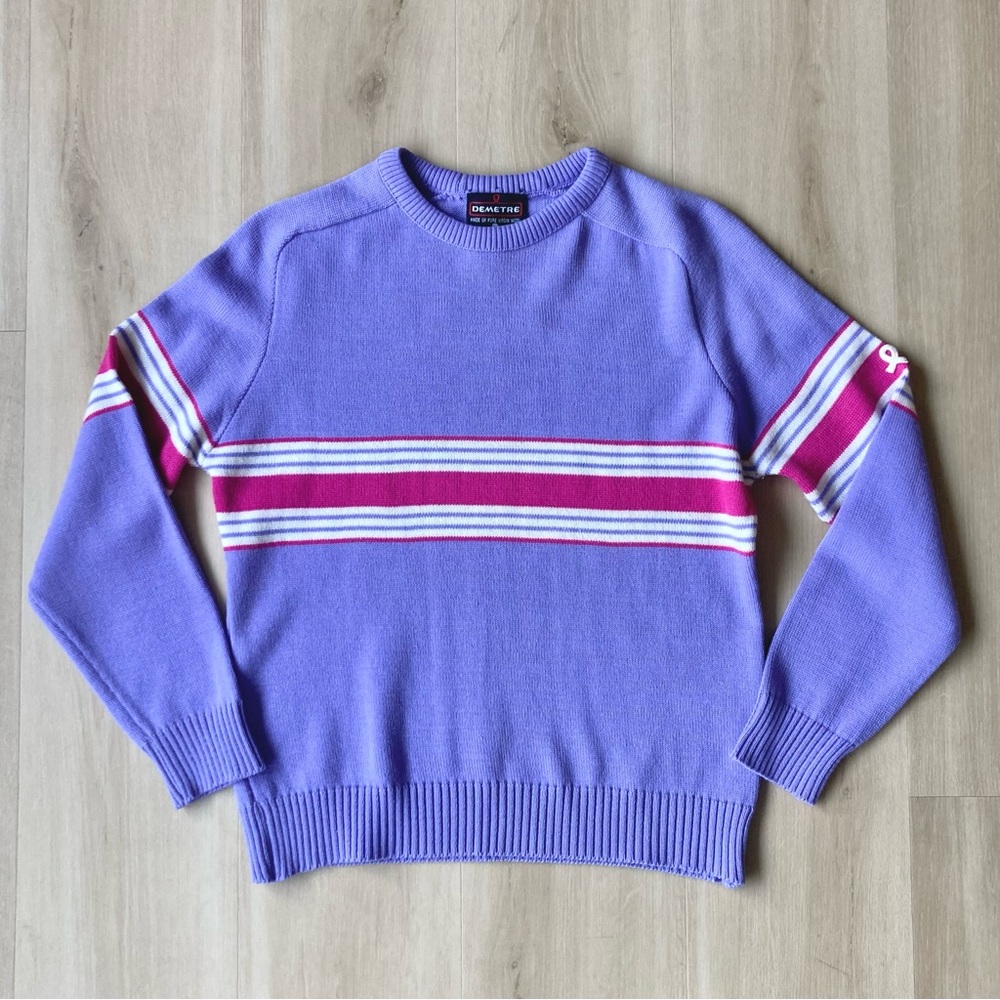 Vintage Pure Virgin Wool Ski Sweater by Demetre size M